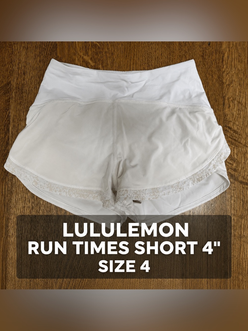 Lululemon Run Times Short 4” Mini Splatter White Black Size 4